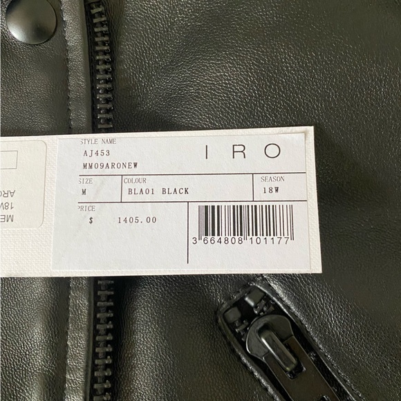 IRO Men’s Aronew Black Leather Biker Jacket NWT - Picture 10 of 12
